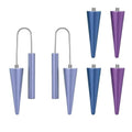 Trendy Dangle Earrings Set for Women, Colorful Aluminum Drop Earrings, 6 Pcs DIY Interchangeable Conical Beads, Lightweight Titanium Ear Hooks, Hypoallergenic and Not Easy To Fade - color: Blue Dark blue Purple