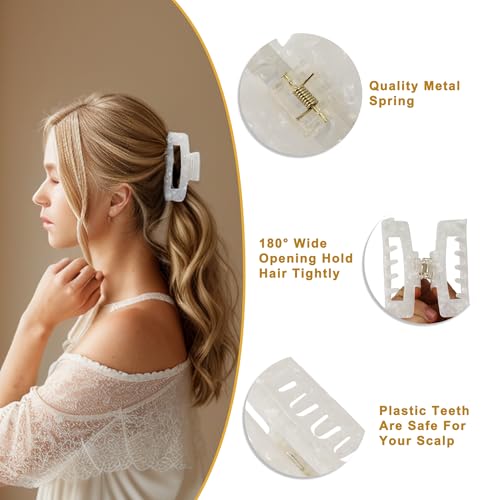 VOCOSTE Hair Caw Clips, Acetic Acid Hair Clips, Tortoise Hair Clips, Large Hair Claw Clips, Hair Barrettes for Women, Pear White - color: Pear White