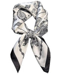 Satin Bandana Headscarf for Women Silky Hair Scarves for Fashion Lightweight - color: 28-black and White Dolphins