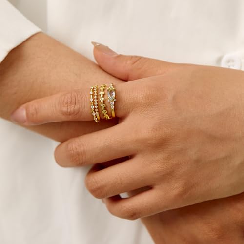 Otxas Dainty Rings for Womem Stackable Ring for Women Size 6-11 Wedding Rings - color: 4PCS, size: 10