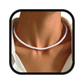 Boho Beaded Choker Necklace Colorful Short Necklaces Summer Beach Necklaces Jewelry for Women - color: White