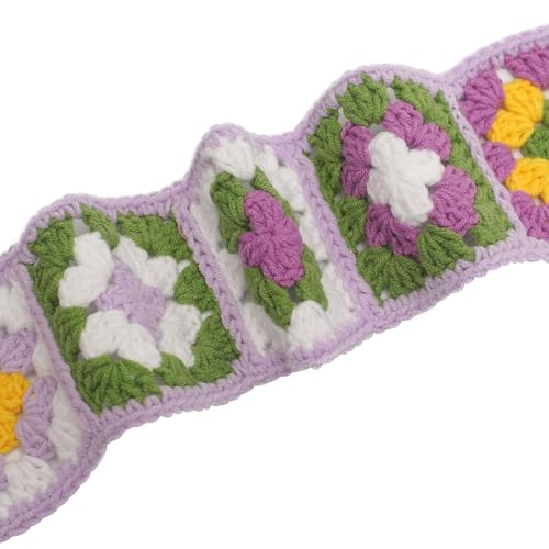 ZLYC Women Floral Headband Handmade Crochet Knit Vintage Hair Bands (Floral Purple) - color: Floral Purple