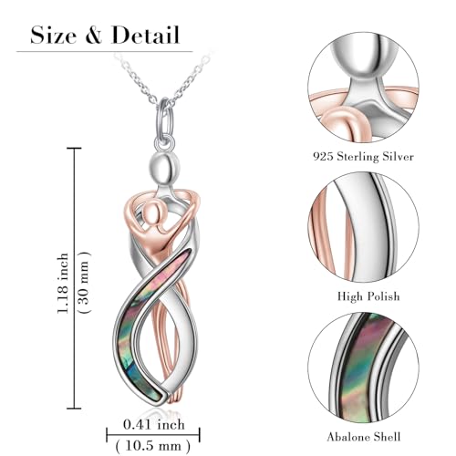 FLYOW S925 Sterling Silver Best Friend Couple Pendant Friendship Sun Moon Lotus Yin Yang Matching Bff Necklace for Women Jewelry - style: infinity