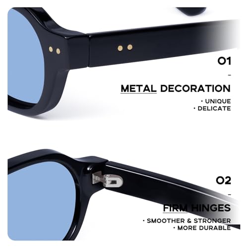 mosanana Retro Hexagon Sunglasses for Women Trendy Small 2026 MS52595 - color: C5 Black/Blue