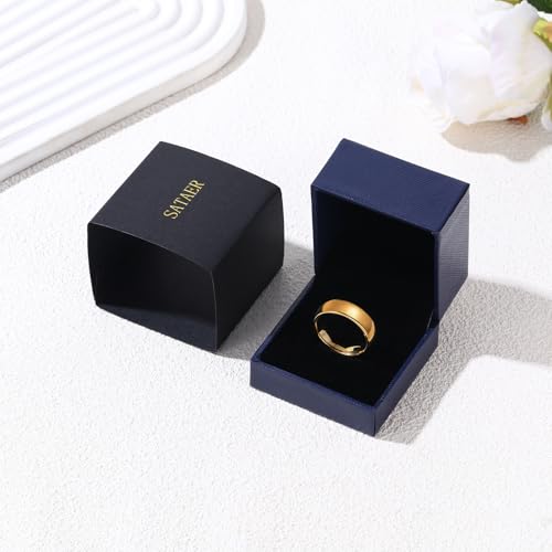8mm Gold Tungsten Rings for Men Women Fashion Jewelry Engagement Wedding Bands Domed Polished Comfort Fit Size7-13