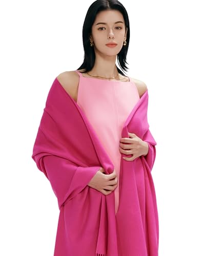 maamgic Women's Winter Scarf Soft Warm Scarf for Women Cozy Shawl Wraps for Women Lightweight Pashmina Style Wrap - color: Solid Rose