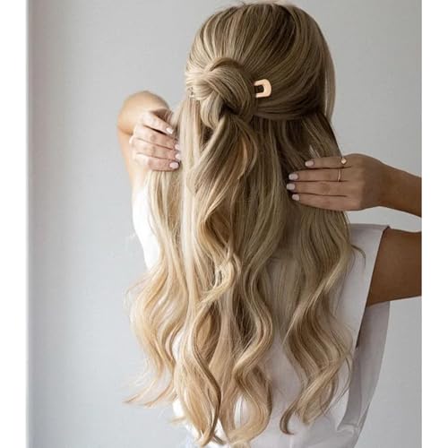 French Hair Pin, 8 PCS Gold Hair Pins for Women Metal Hair Side Combs, French Pins Hair, U Shaped Hair Pins for Buns Updos, French Pins Hair Stick Pin Hair Combs for Styling Hairpin Hair Accessories - color: Gold