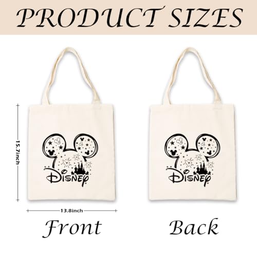 Canvas Tote Bag Aesthetic for Women,Reusable Canvas Cute Shoulder Bag for Grocery, Shopping, Beach & Daily Use - color: Mouse Head
