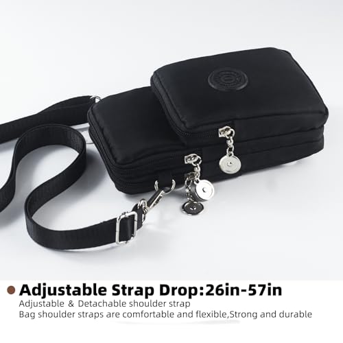 JANKS Small Crossbody Bags for Women Mini Cell Phone Purses Handbag Shoulder Bag - color: 010 Black