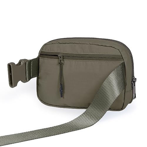 ODODOS Unisex Mini Belt Bag with Adjustable Strap Small Fanny Pack for Workout Running Traveling Hiking, Dark Umber - color: Dark Umber