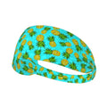 Tropical Pineapple Print Headband - Elastic Turquoise Hair Band for Women, Cute Fruit Pattern Headwrap for Workout, Yoga, Daily Wear - color: 21
