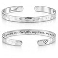 Carviell Bracelet - Gifts for Women – Inspirational, Friendship, Love, Mom, Daughter, Sister, Christian, Graduation, Memorial & Wedding Gifts – 100+ Phrases – Stainless Steel, Gift-Ready - style: GRANDMA'S Gift - Grandma, you are my strength, my friend, a