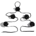 Dainty Black Upper Arm Cuff Bracelet for Women, Gothic Halloween Sexy Lace Harness Armlet Adjustable Upper Arm Chain Bangle Arm Band for Women - color: Black flower