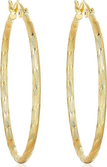 Hoop Earring for Women, Large Earrings, Radiant Earrings for Women, Eye-catching Thin Earring large hoops (gold)