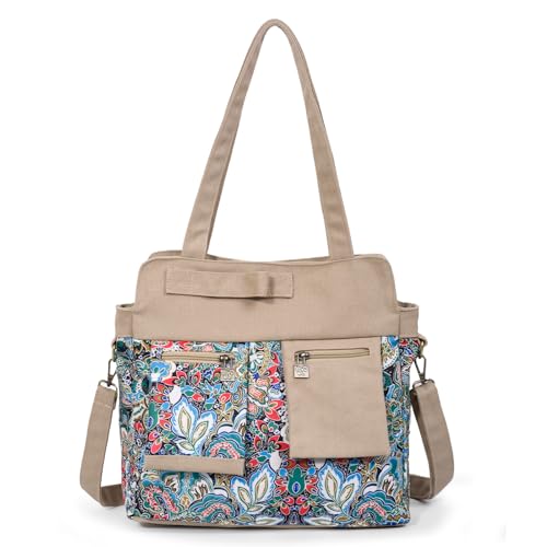 Black Butterfly Boho Canvas Tote Bag for Women, Large Printed 2-in-1 Shoulder & Crossbody Casual Purse for Daily Commute - color: Blue-green
