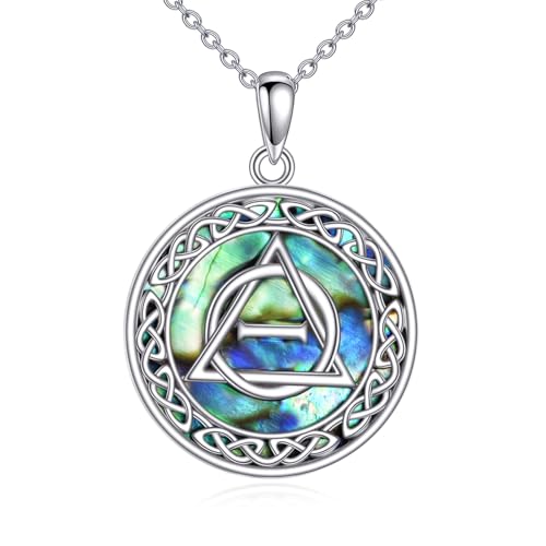 Celtic Jewelry Necklace Gifts Sterling Silver Good Luck Irish Vintage Triquetra Trinity Celtics Love Knot Pendant Necklace Christmas Gifts for Women Mother - style: Celtic necklace-Therian Necklace