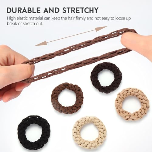 Youxuan Elastic Hair Ties for Women - No Damage, No Slip, No Pull Hair Bands - Comfortable Handmade Braided Polybands for Girls - 10-Pack Multi Colors Polyester Scrunchies - color: Multi-Color-BZ