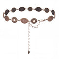 Montana West Rustic Couture's Large Western Concho Metal Belts for Women Cowgirl - color: Frosted Marble White