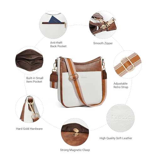 Crossbody Bags for Women Crossbody Purse for Women Vegan Leather Hobo Purses Shoulder Handbags for Daily Travel Work - color: 5-1 Beige