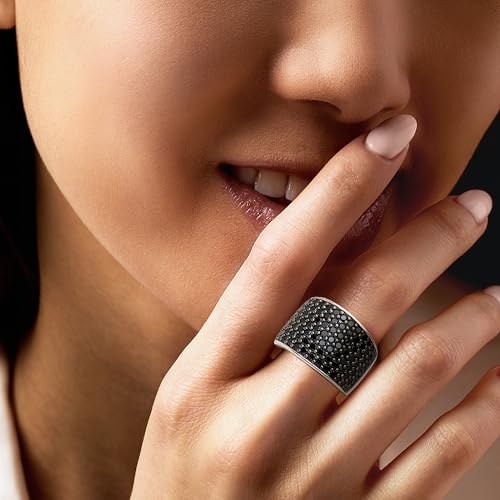 Ross-Simons 3.70 ct. t.w. Pave Black Spinel Ring in Sterling Silver