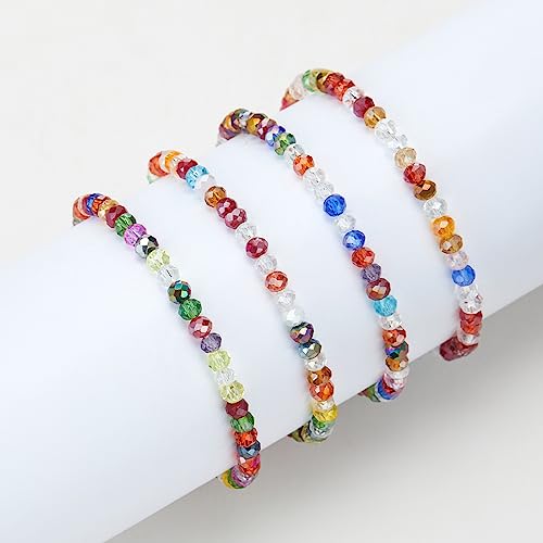 Noessla Beaded Boho Stretch Bracelet Colorful Stackable Crystal Beads Bracelets Trendy Costume Jewelry Mothers Day Gifts for Women - color: Colorful
