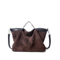 Dreubea Womens Suede Leather Shoulder Handbag Top-handle Crossbody Purse - color: Coffee