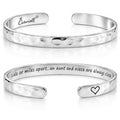 Carviell Bracelet - Gifts for Women – Inspirational, Friendship, Love, Mom, Daughter, Sister, Christian, Graduation, Memorial & Wedding Gifts – 100+ Phrases – Stainless Steel, Gift-Ready - style: AUNT NIECE Gift - Side by side or miles apart, an aunt and