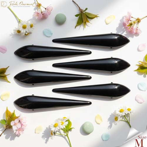 RC ROCHE 6 Pcs Duck Bill Alligator Hair Clips for Women Sectioning Flat Claw Long Thick Hair Inner Teeth Curved Styling Jaw Strong Secure Grip Salon, Medium Black - color: (Medium) Black