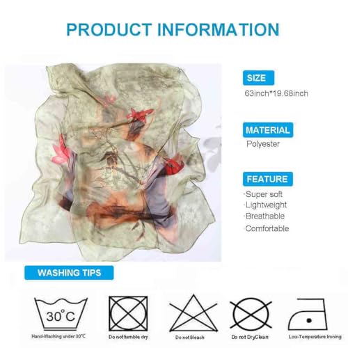 Xyueanlo Fashion Scarves for Women Lightweight Elegant Scarf Sunscreen Wraps Shawls - color: Plum Flower Orchid Green