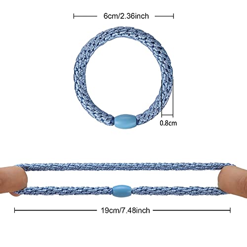 Funtopia High Elastic Hair Bands - 30 Pcs No Crease Soft Ponytail Holders & Sports Hair Ties for Thick Hair - color: 2.Blue