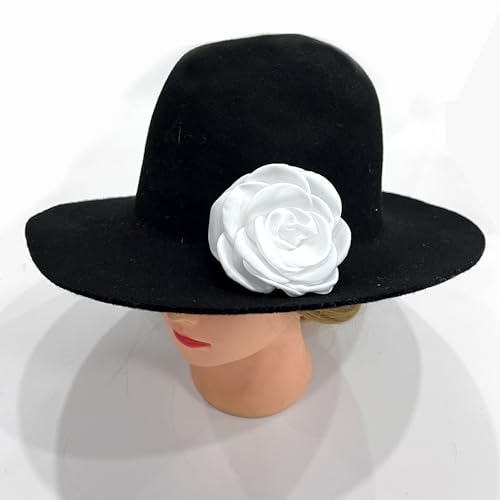 Sanrich Women's Brooches 4pcs Rose Flower Hair Clip Mexican Hair Flowers Clips Hairpin Brooch Tea Party Hats Headpieces (white) - color: white