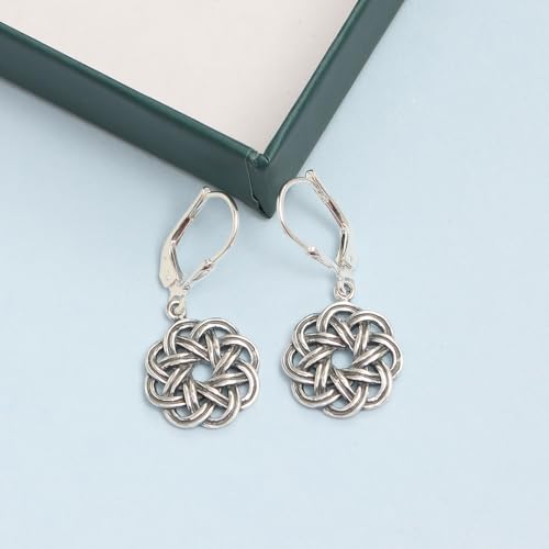 LeCalla 925 Sterling Silver Leverback Drop Earrings | Lightweight Celtic-Knot Filigree Heart Teardrop Dangle Earring for Women's Gift for Her - color: Celtic-Knot