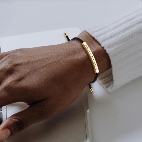 LINY Inspirational Gifts for Women Men, Dont Let The Hard Days Win Gifts, Motivational Inspirational Tube Bracelets Friendship Birthday Meaningful Gift for Friends Female - color: 2Pcs Believe in you like i do-Black+Gold