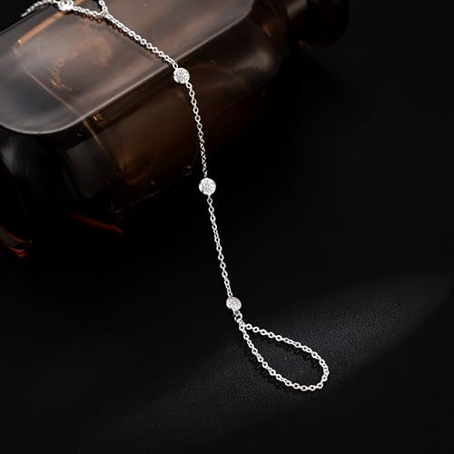 Hand Chain Bracelet for Women Trendy, Dainty Silver Beaded Finger Ring Bracelet Non Tarnish Minimalist Adjustable Simple Cute Silver Bracelets Waterproof Fashion Jewelry - color: Silver-02