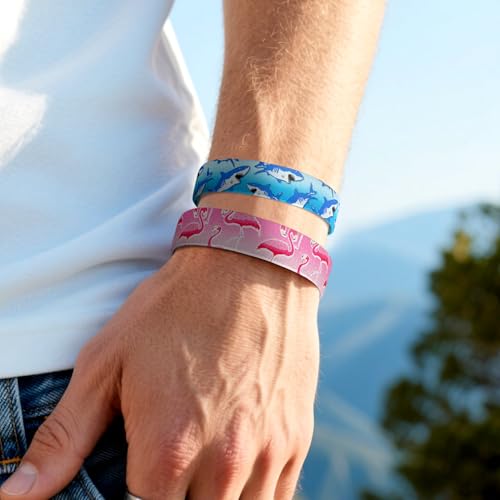 4 Pcs Surfer Beach Bracelets for Men Women Inspirational Elastic Comfy Summer Reversible Wristband Gifts Friendship Bracelets - color: Animal-Bracelets, size: (6.8") Small