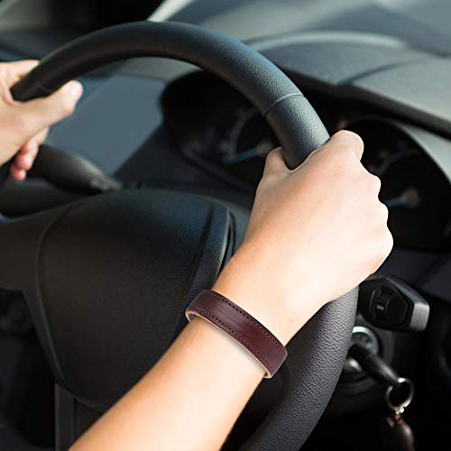 Mens Genuine Leather Bracelet - Handmade Adjustable Leather Cuff Bracelet punk Style leather wrap Wristband for Men - color: C-Cuff Brown