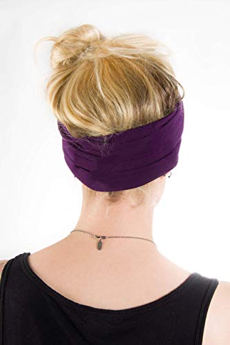 Twist Headband Extra Wide Scrunch Turban (Dark Purple) - color: Dark Purple