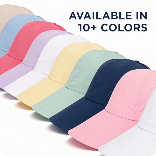 Ponyflo Sunblocker Wide Brim Hat, Patented Women’s Ponytail Sun Hat for Adults, UPF 50 Sun Protection - color: White