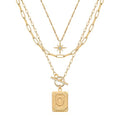 Paxuan Dainty Gold 3-Layer Personalized Initial Necklace for Women - 18K Gold Layered Letter Pendant Necklace Adjustble Paperclip Chain Choker Necklace Jewelry Gifts with Star Charm - style: Letter O