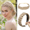 CJL HAIR 2PCs Braided Headbands Hair Piece for Women Synthetic Hair Hoops Head Bands Handmade Braid Hairband Accessories Elastic Stretch Headwrap Sunny Blonde - color: 2PCS-Sunny Blonde