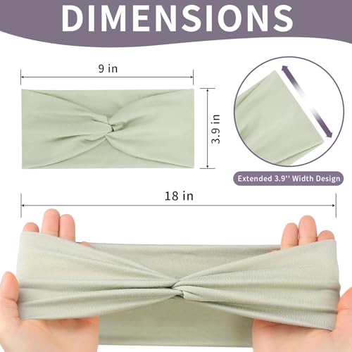 12 Pcs Stretchy Headbands for Women, Absorbed Sport Headband Soft Twist Knotted Hairbands for Daily Life Yoga Workout (Light Morandi) - color: Light Morandi
