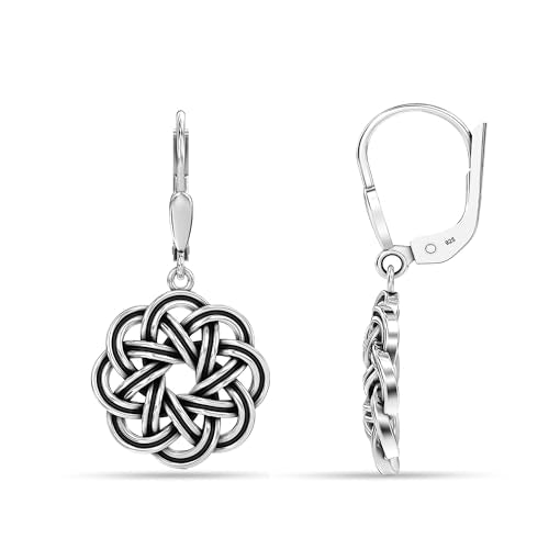 LeCalla 925 Sterling Silver Leverback Drop Earrings | Lightweight Celtic-Knot Filigree Heart Teardrop Dangle Earring for Women's Gift for Her - color: Celtic-Knot