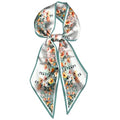 Head Hair Scarf Neck Silk Feeling Scarves Long Thin Satin Fashion Handbag Cute Decoration Women Girls 59 * 6.7'' - color: O-8-leaf Flower