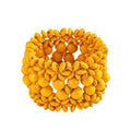 Bohemian Wooden Bead Bracelets Boho Colorful Handmade Elastic Stretch Bracelets Design for Women Summer Beach Festival Jewelry - color: Yellow