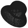 Womens Sun Hat Handmade Crochet Straw Bucket for Summer Foldable Travel Cap - color: Black