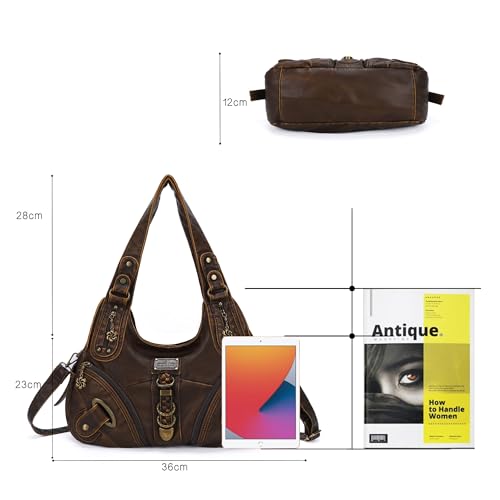 Angelkiss Hobo Purses and handbags for Women Satchel Handbag Women Purses Large Daily Shoulder Bags | Purses - color: 801brown