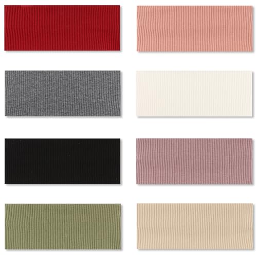 8 Packs Knitted Thick Headbands for Women Fashion Wide Hairbands Non Slip Boho Head Bands Workout Outdoor Yoga Sports Hair band Hair Accessories - color: muti-color-2