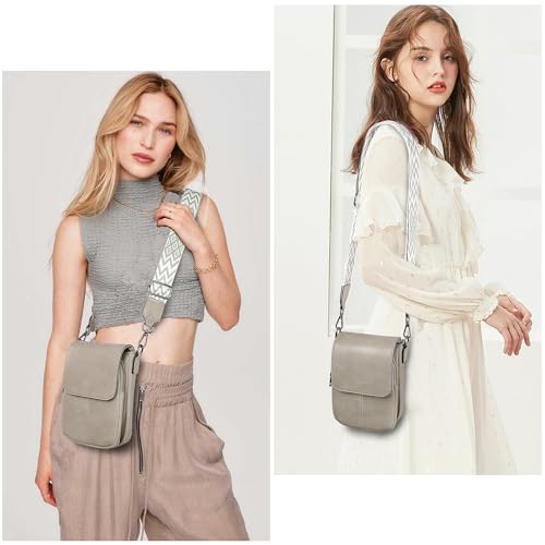TANTOMI Small Crossbody Bags for Women Trendy, Cell Phone Purses Wallet with 4 Card Slots, Small Purses with Adjustable Strap - color: 01-grey