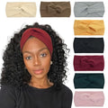AQOKKA Elastic Knotted Headbands for Women Criss Cross Head Bands for Women's Hair Non Slip Boho Wrap Twisted Hair Accessories - color: 8 Pack Ribbing Cross Headbands D