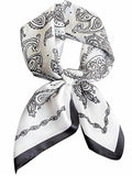 Silky Scarf for Women Lightweight Satin Bandanas Neck Hair Wrap For Sleeping Head Scarves 27.5" - color: A16 Black Spiral/27.5"
